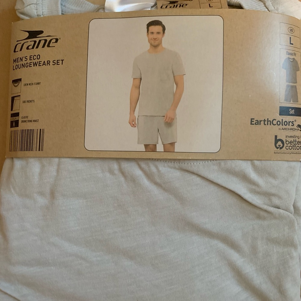 Crane Men's Eco Loungewear Set - Light Beige